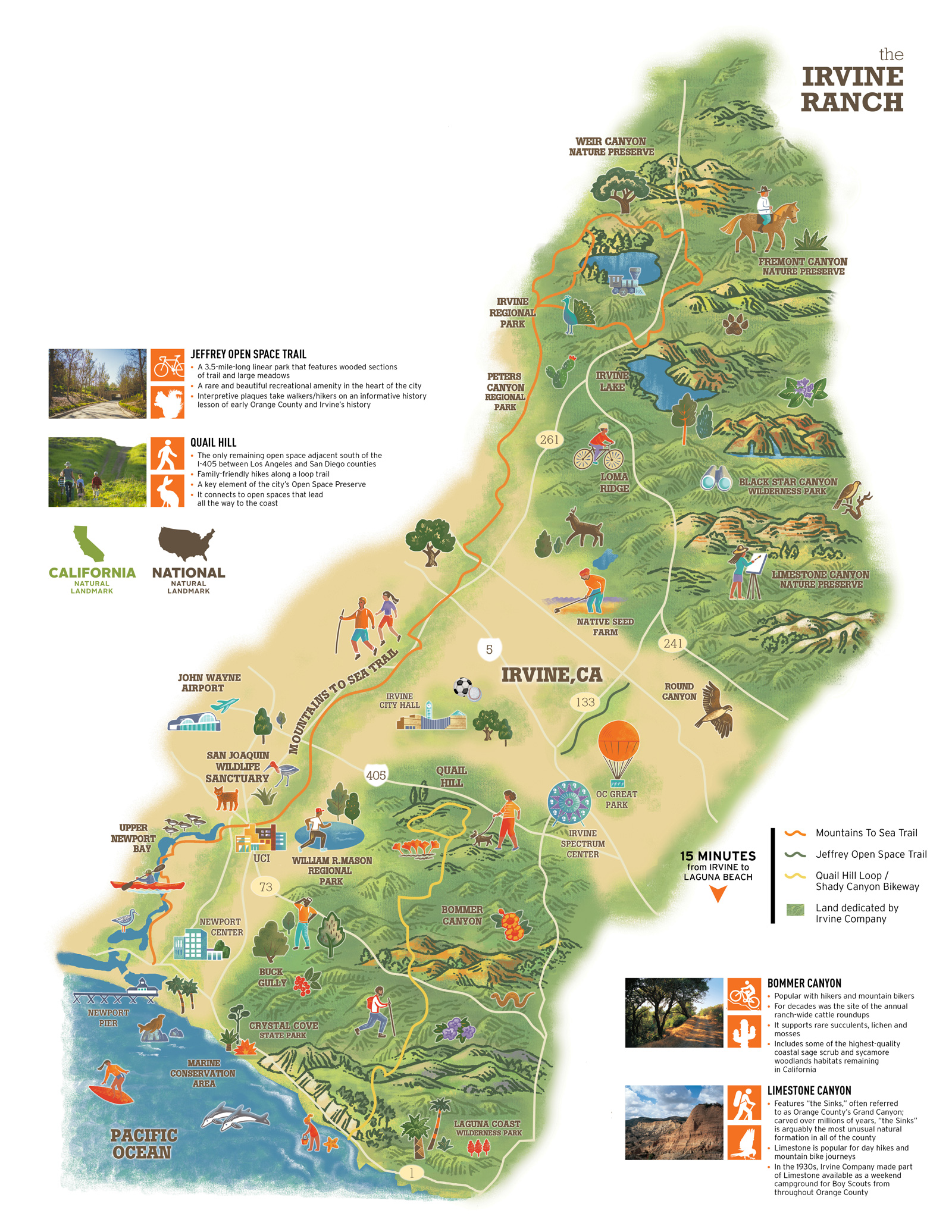 irvine regional park map Map Of Irvine S Open Spaces irvine regional park map