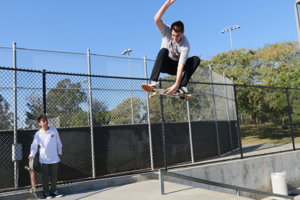 Catching air at Irvine’s skate park