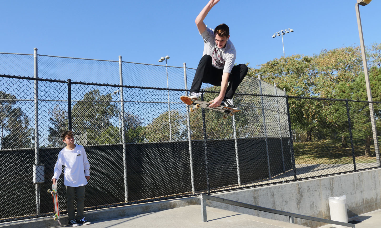 Catching air at Irvine’s skate park