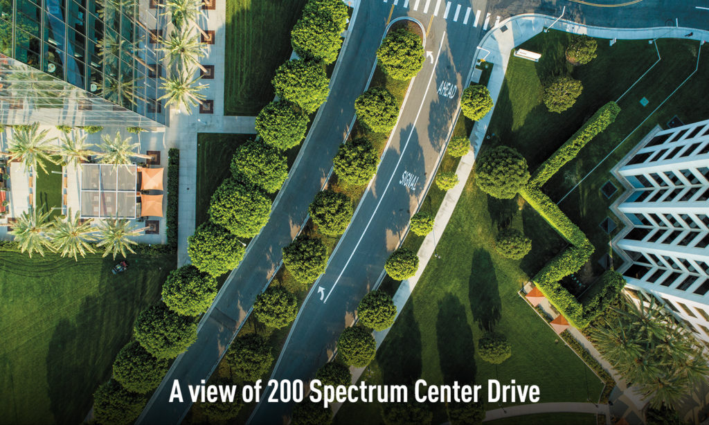 A view of 200 Spectrum Center Drive