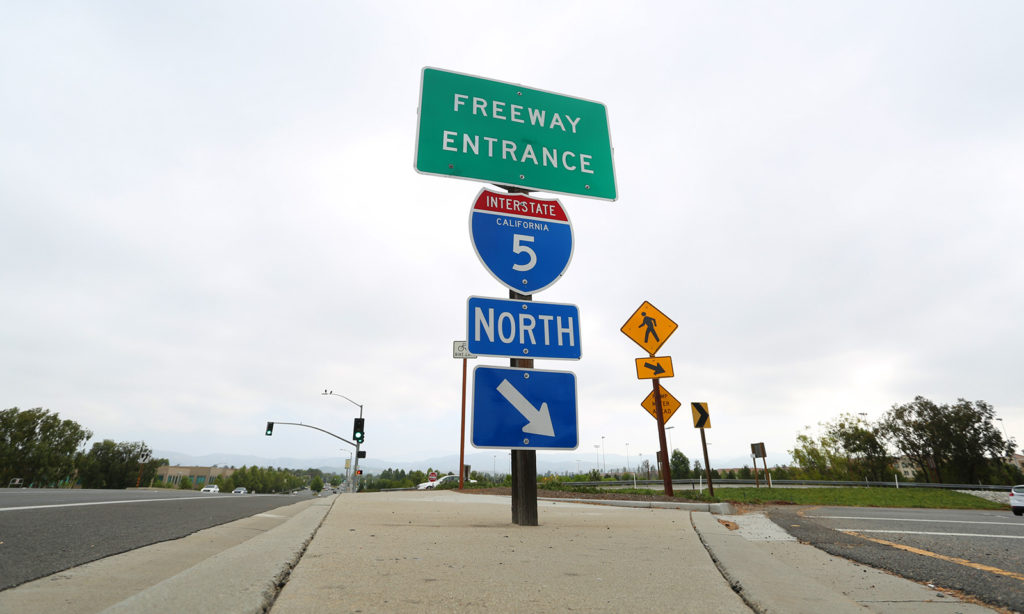 Interstate 5 North Freeway Entrance Sign