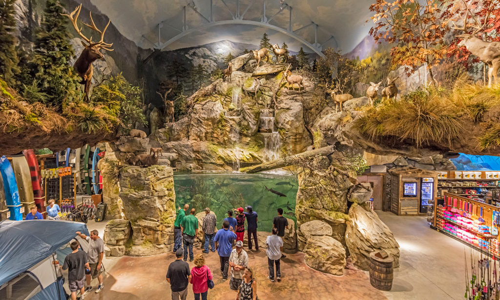 bass pro shops outdoor world, inside the massive store t…