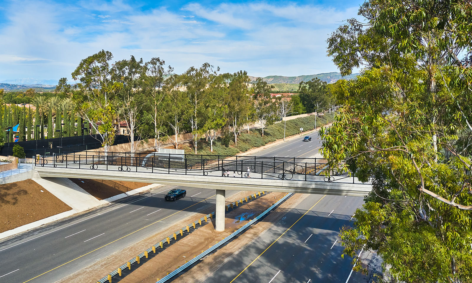 New pedestrian bridge opens key link in 363-mile network
