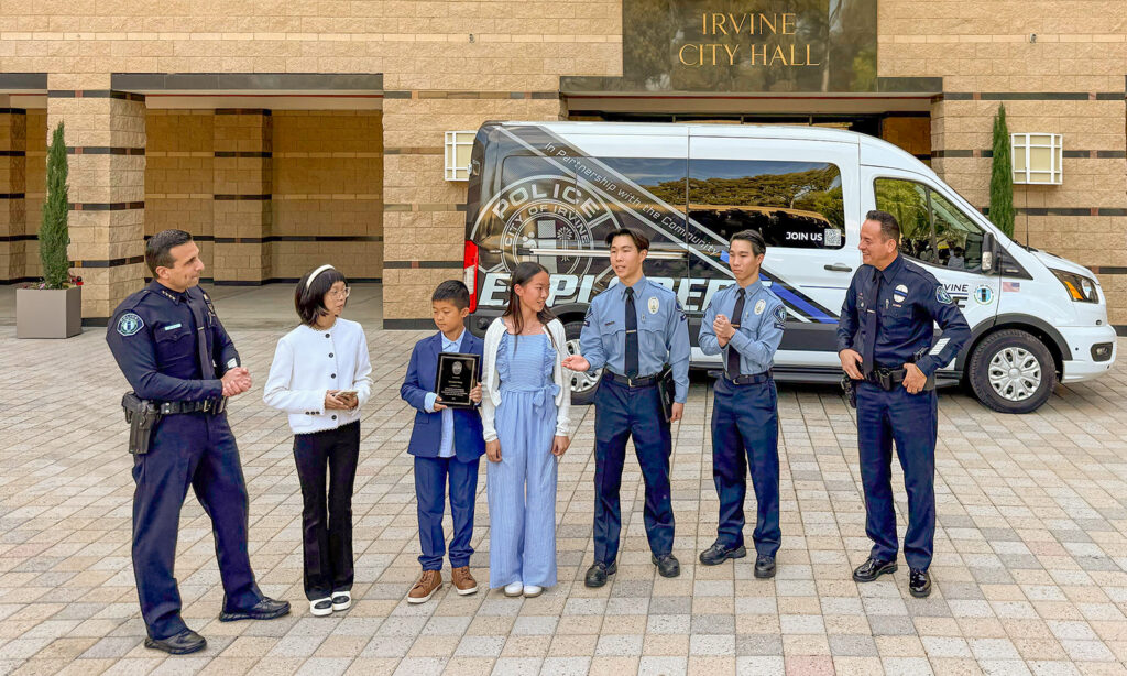 Young Irvine leaders help fund vehicle for Police Explorer program
